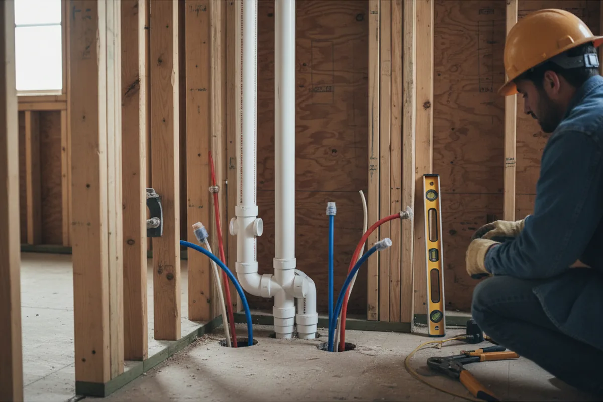 Drain and supply rough-in during Leak Detection in Mc Andrews